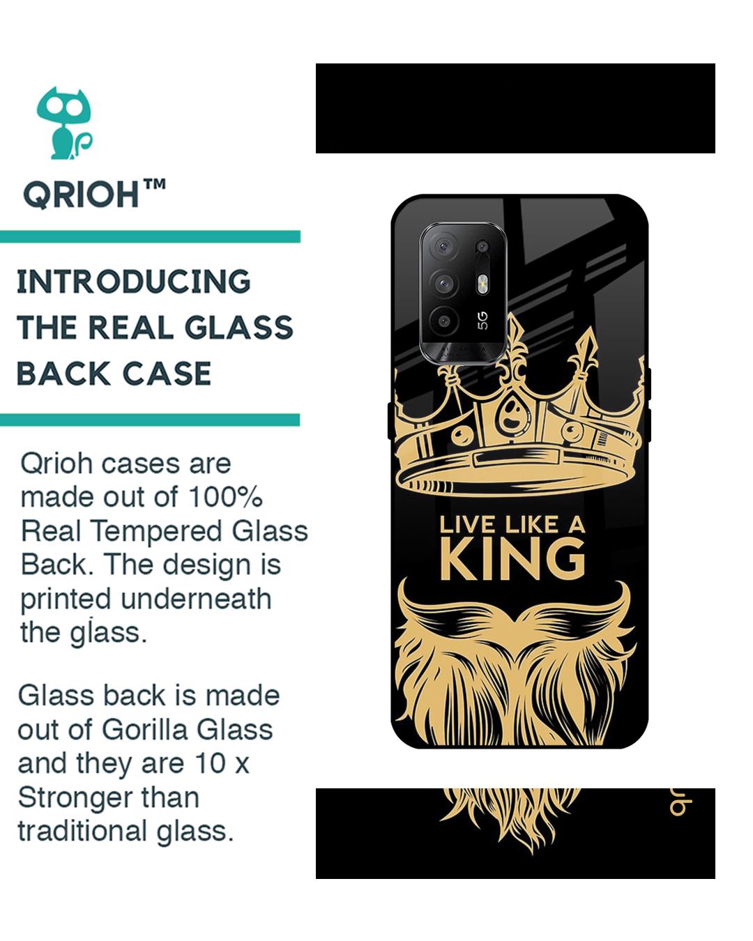 Shop King Life Printed Premium Glass Cover For Oppo F19 Pro Plus (Impact Resistant, Matte Finish)-Back