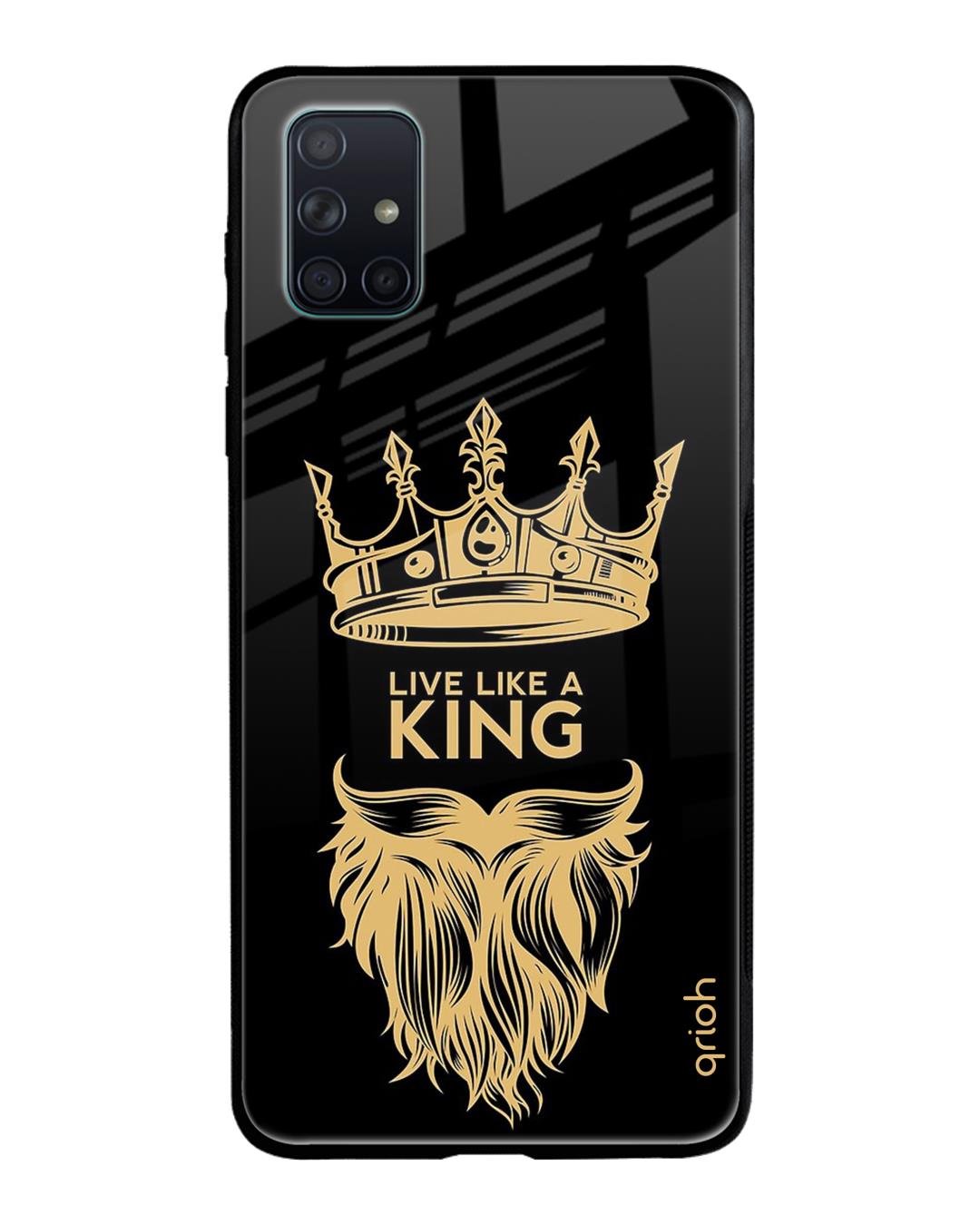 Shop King Life Printed Premium Glass Cover For Samsung Galaxy A71(Impact Resistant, Matte Finish)-Back