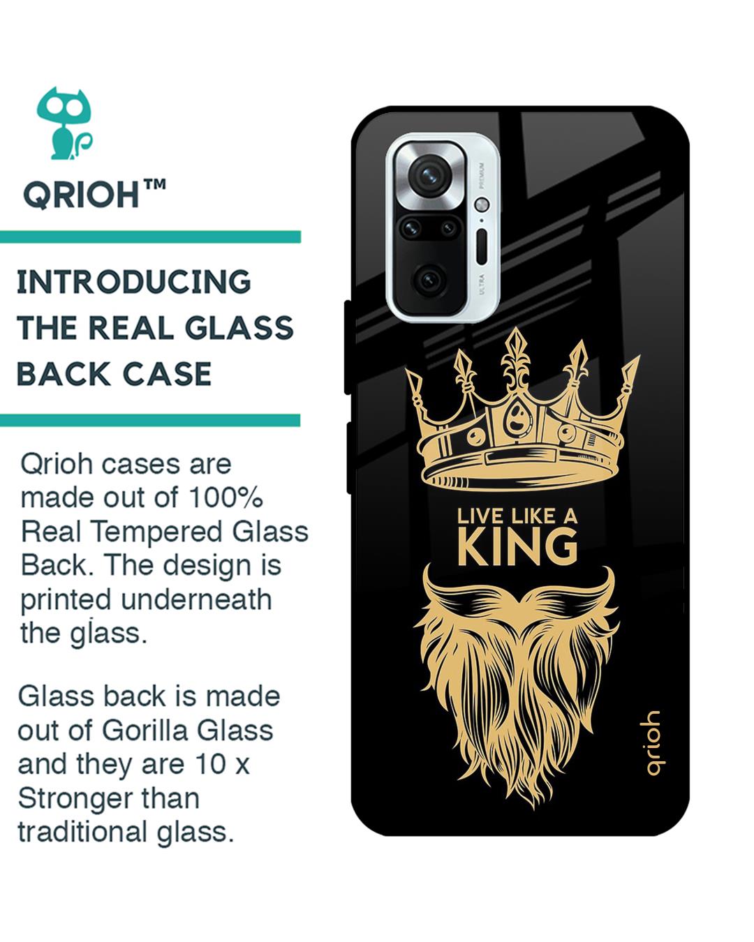 Shop King Life Printed Premium Glass Cover For Xiaomi Redmi Note 10 Pro (Impact Resistant, Matte Finish)-Back