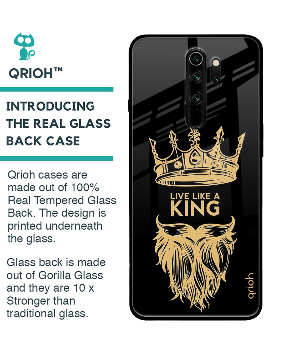 Shop King Life Printed Premium Glass Cover For Xiaomi Redmi Note 8 Pro (Impact Resistant, Matte Finish)-Back