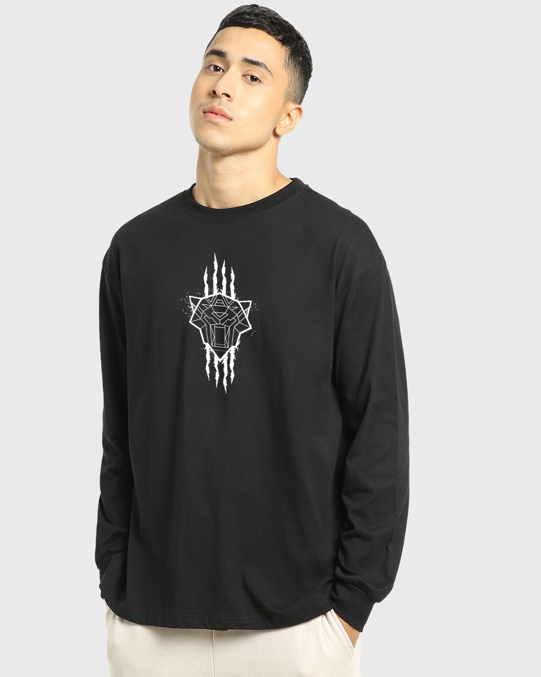 Shop Men's Black King Reborn Graphic Printed Oversized T-shirt-Back
