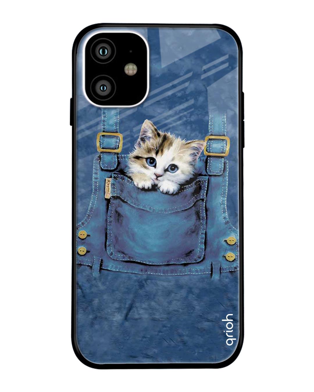 Buy Kitty In Pocket Printed Premium Glass Cover For iPhone 11 (Impact
