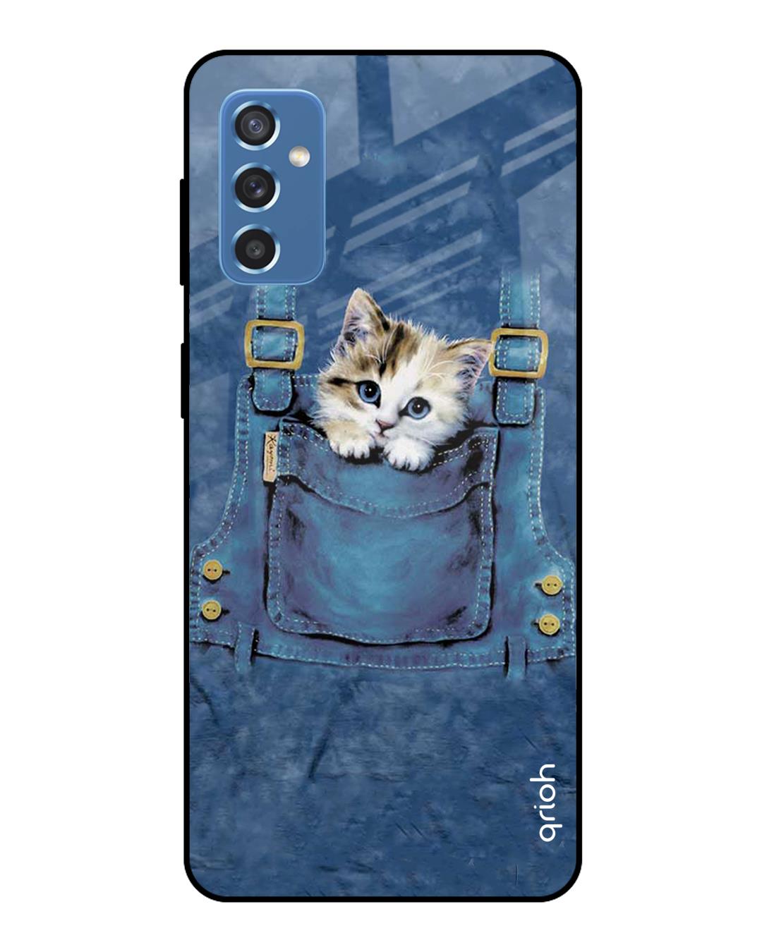 Shop Kitty In Pocket Printed Premium Glass Cover For  M52 5G(Impact Resistant-Back