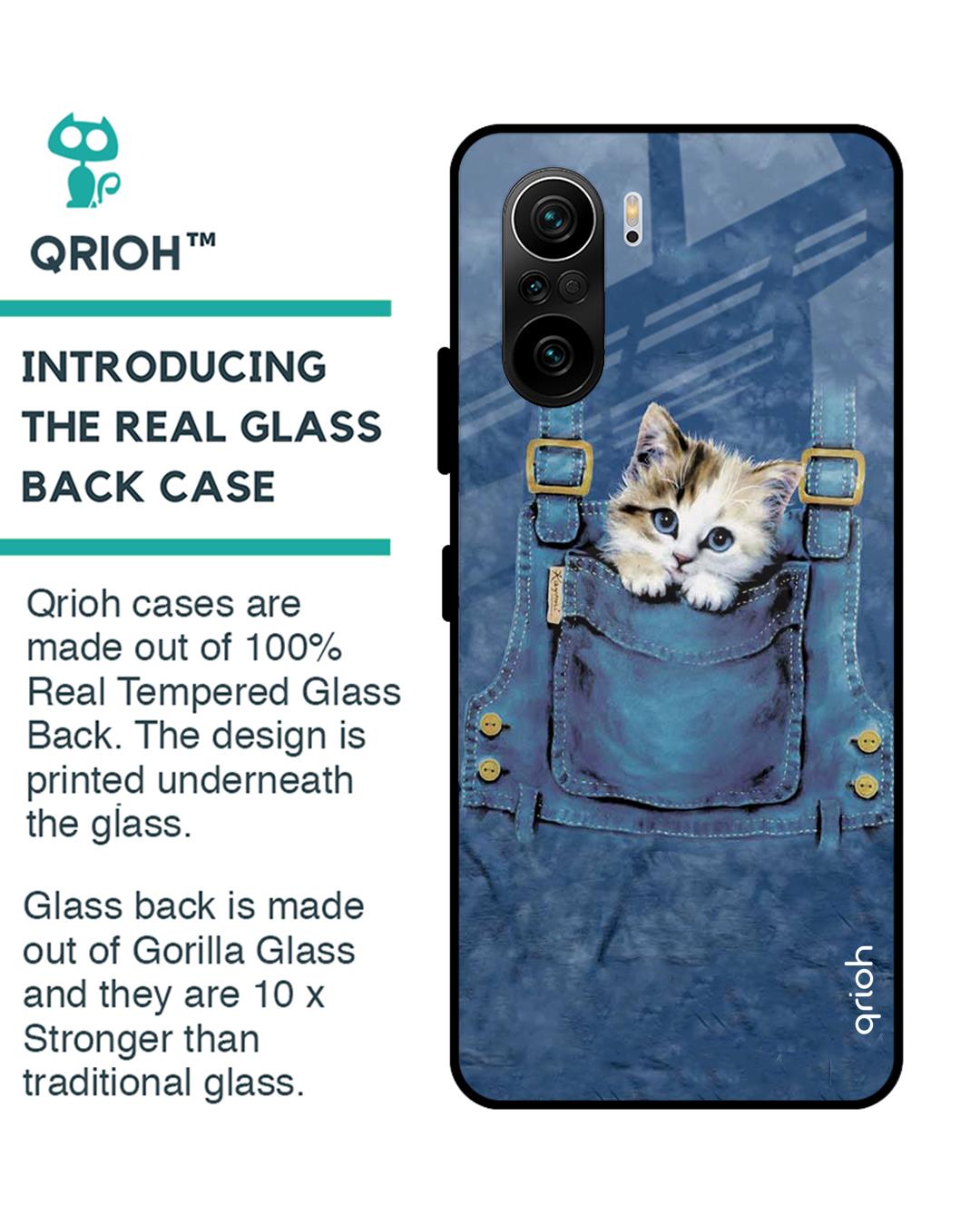 Shop Kitty In Pocket Printed Premium Glass Cover For Mi 11X (Impact Resistant, Matte Finish)-Back
