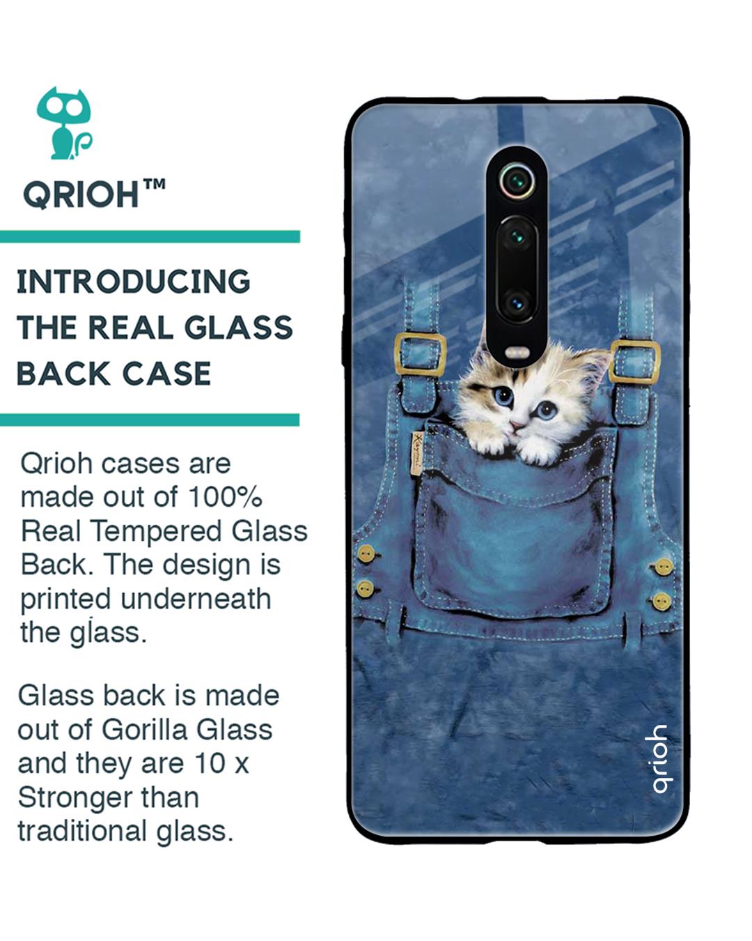 Shop Kitty In Pocket Printed Premium Glass Cover For Redmi K20 (Impact Resistant, Matte Finish)-Back