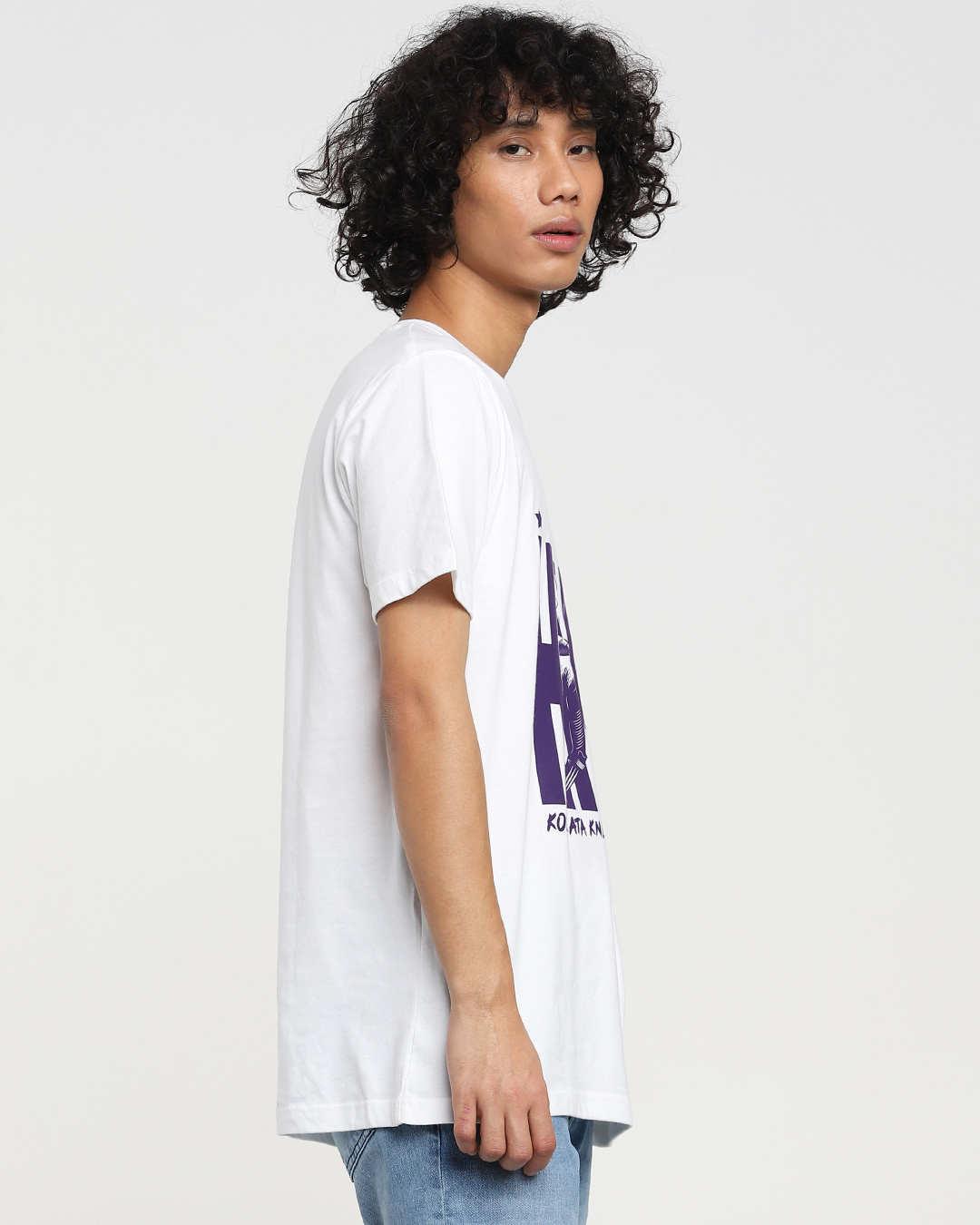 Shop Men's White KKR Batting Typography T-shirt-Back