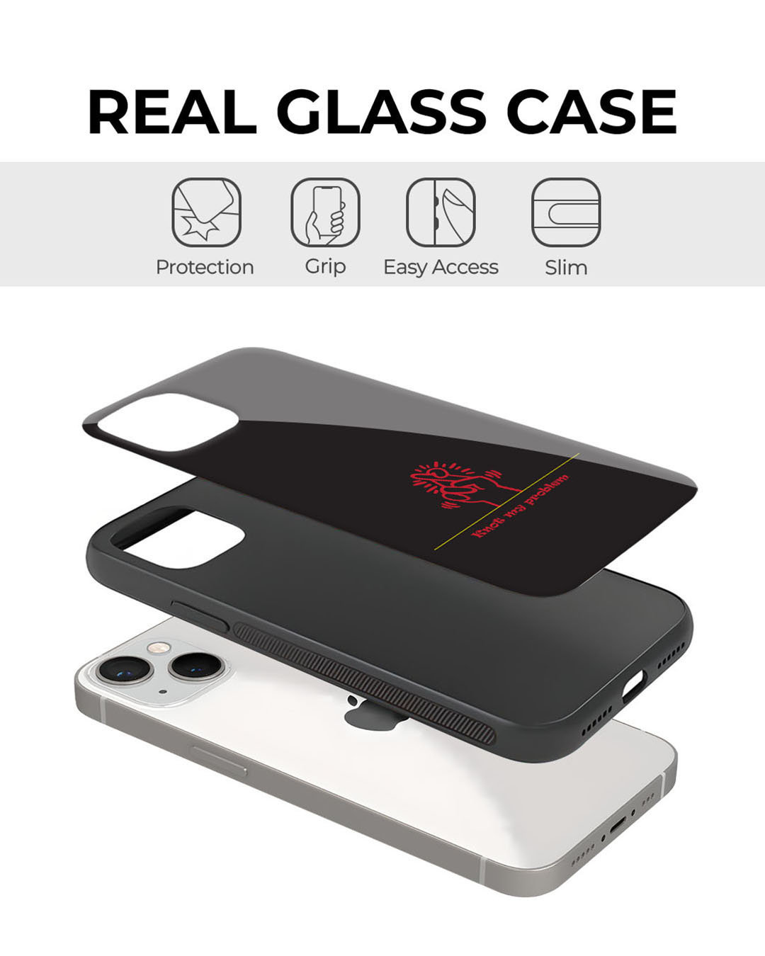 Shop Knot My Problem Premium Glass Cover for Apple iPhone 12-Back