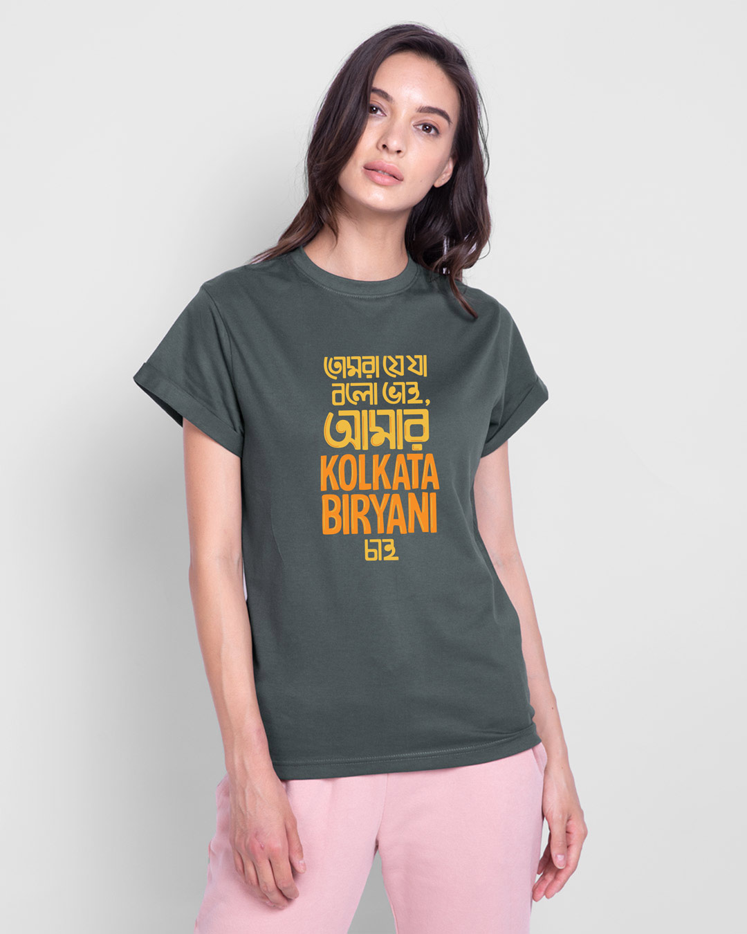Shop Kolkata Biryani Boyfriend T-Shirt-Back