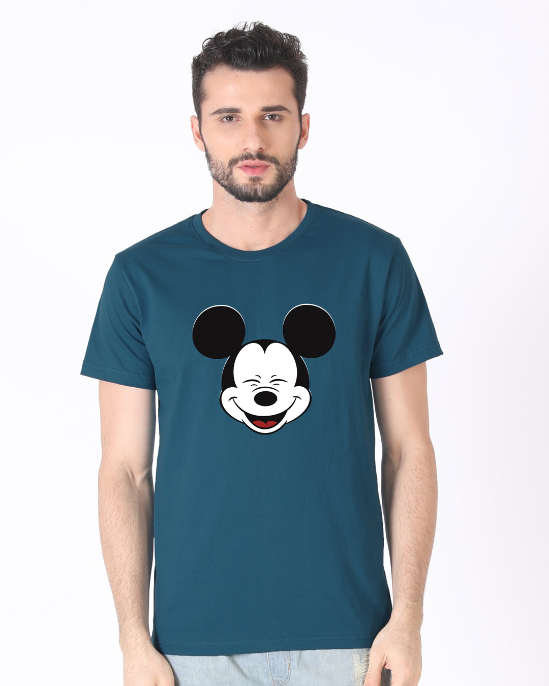 Shop Laughing Mickey Half Sleeve T-Shirt (DL)-Back
