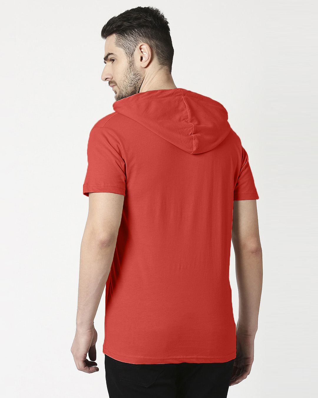 Shop Lazy Always Half Sleeve Hoodie T-Shirt-Back