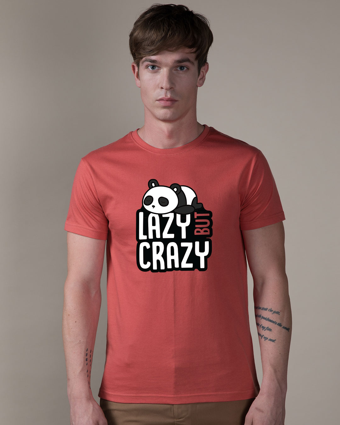 Shop Lazy But Crazy Half Sleeve T-Shirt-Back