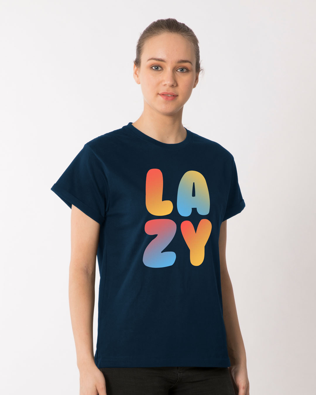 Shop Lazy Colorful Boyfriend T-Shirt-Back