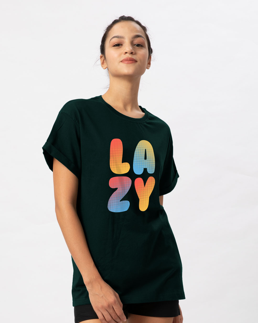 Shop Lazy Colorful Boyfriend T-Shirt-Back