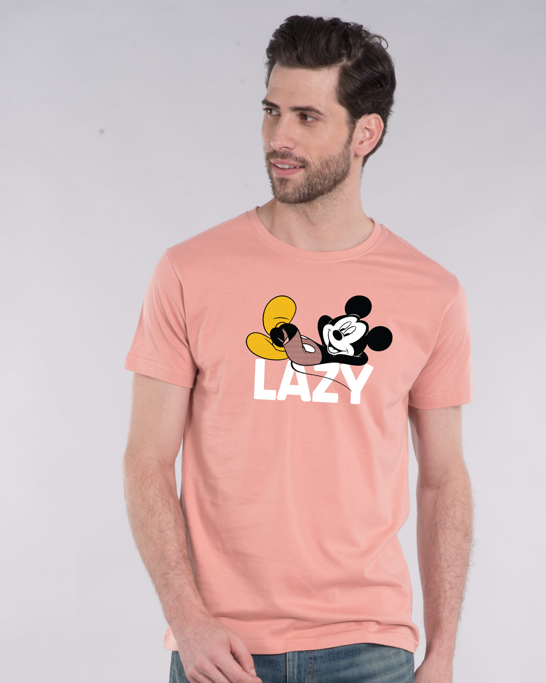 Shop Lazy Mickey Half Sleeve T-Shirt (DL)-Back