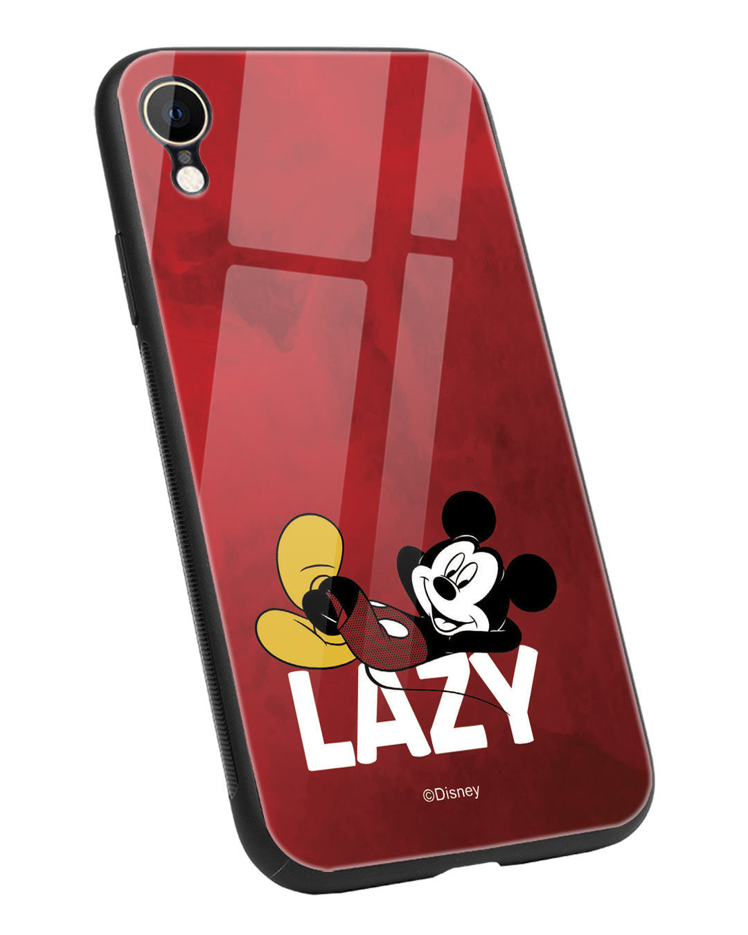 Shop Lazy Mickey iPhone XR Glass Mobile Cover-Back