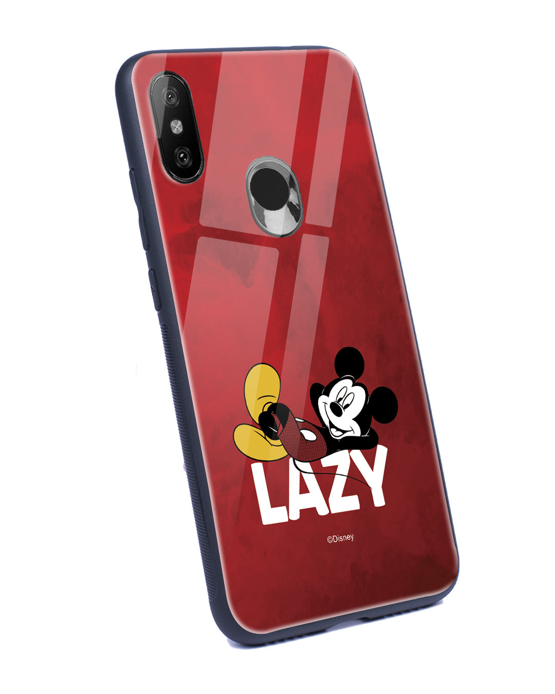 Shop Lazy Mickey Xiaomi Redmi Note 6 Pro Glass Mobile Cover-Back