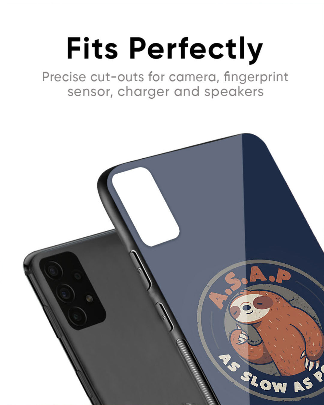 Shop Lazy Sloth Premium Glass Case for OnePlus 9R (Shock Proof, Scratch Resistant)-Back