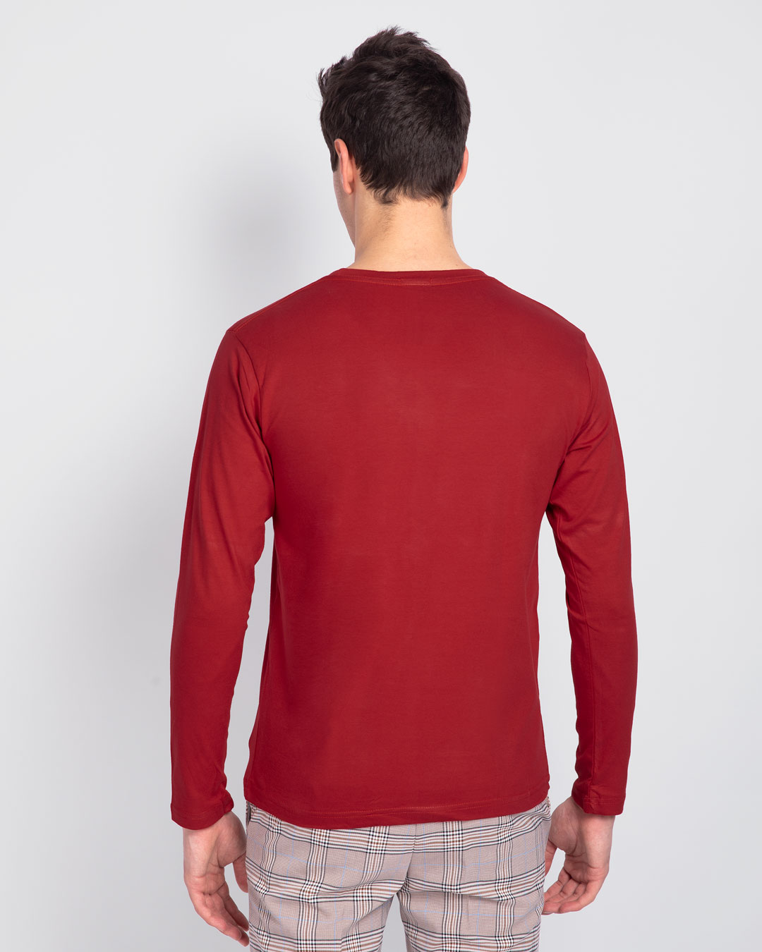 Shop Lazy Snoopy Full Sleeve T-Shirt (PNTL) Bold Red-Back