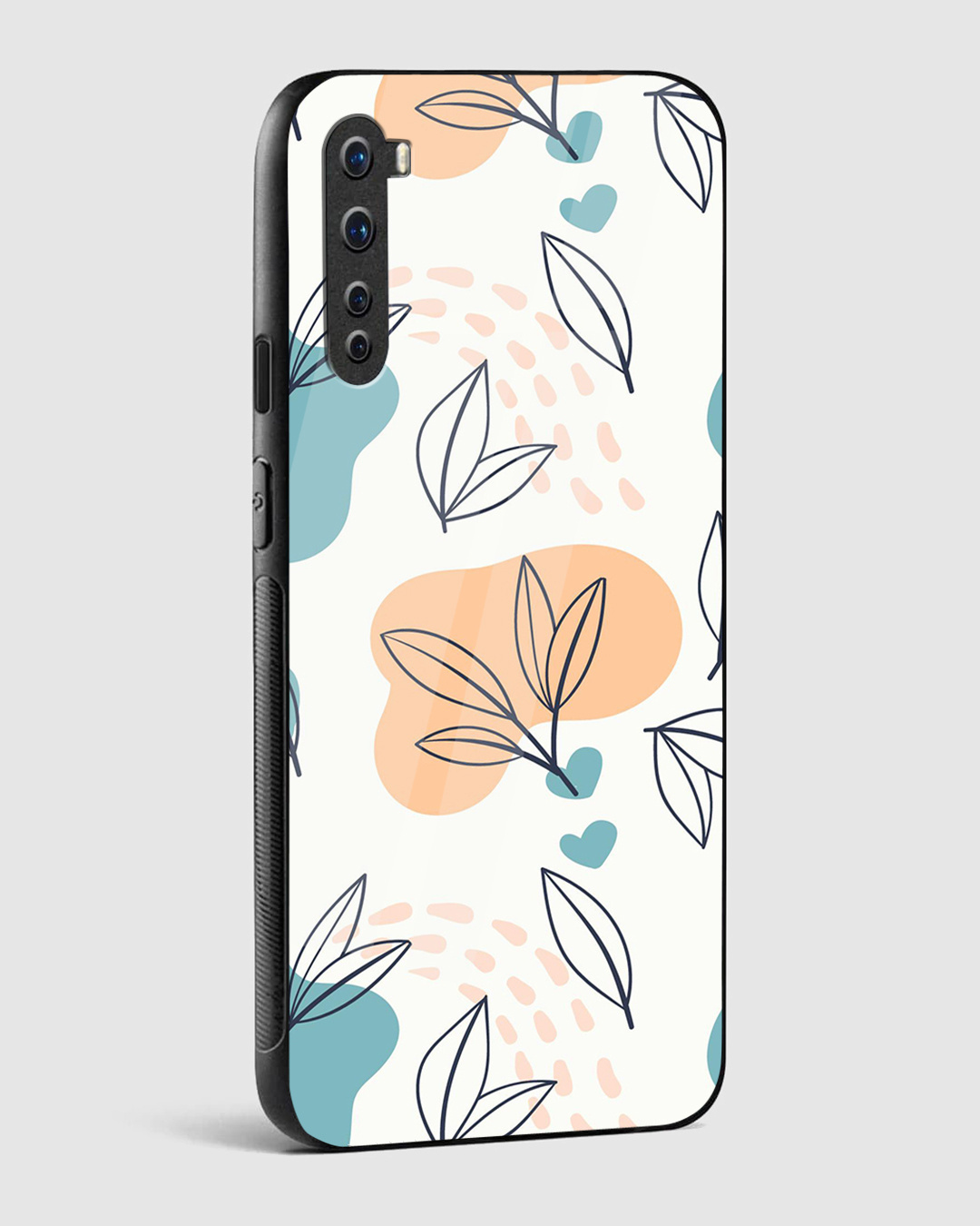 Shop Leaf Line Floral Premium Glass Case for OnePlus Nord-Back