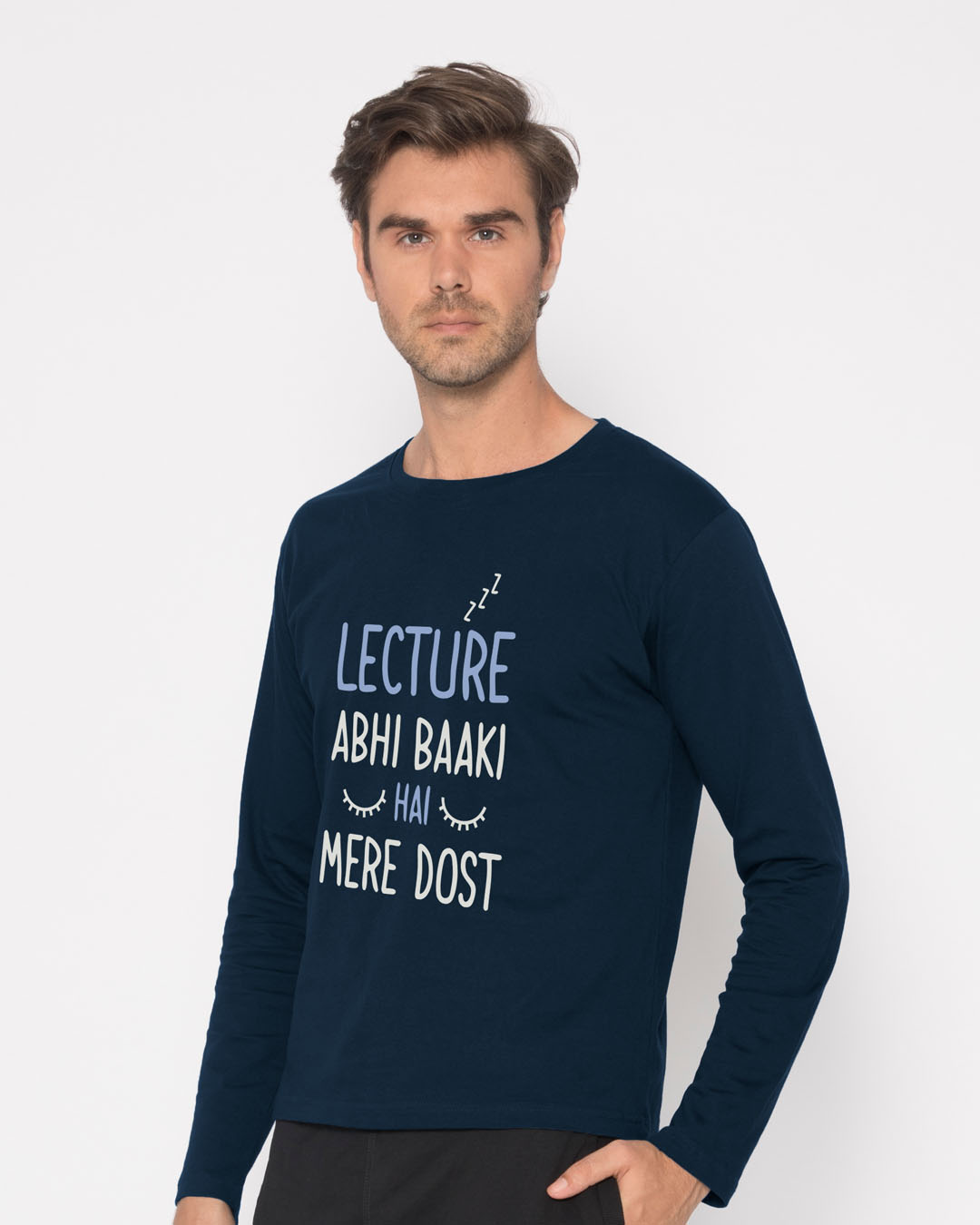 Shop Lecture Abhi Baaki Hai Full Sleeve T-Shirt-Back