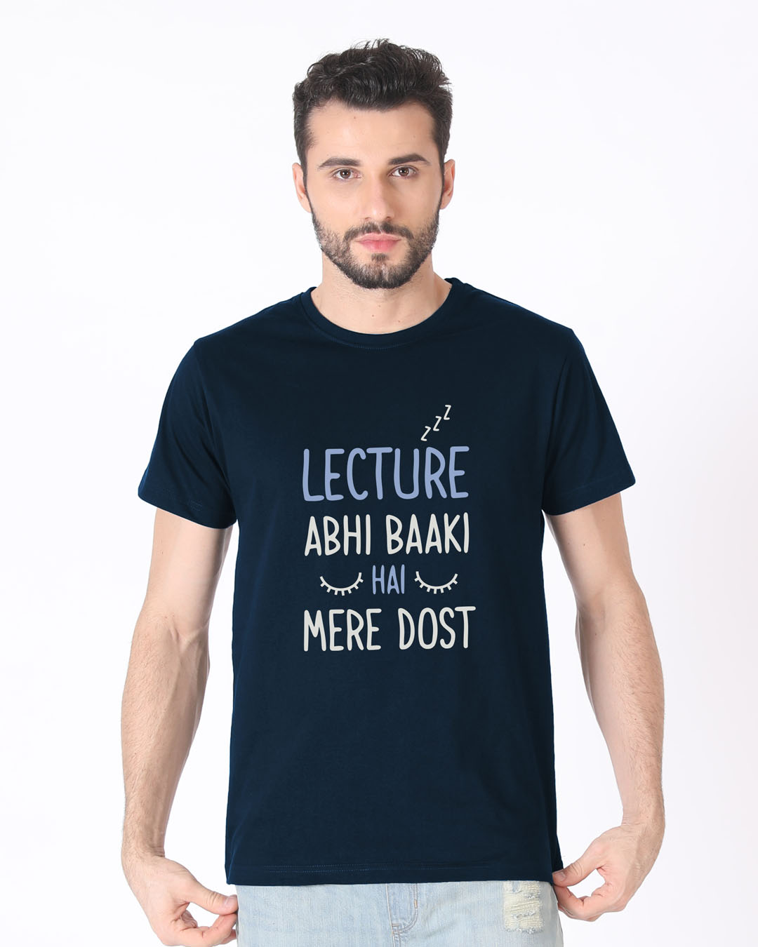 Shop Lecture Abhi Baaki Hai Half Sleeve T-Shirt-Back
