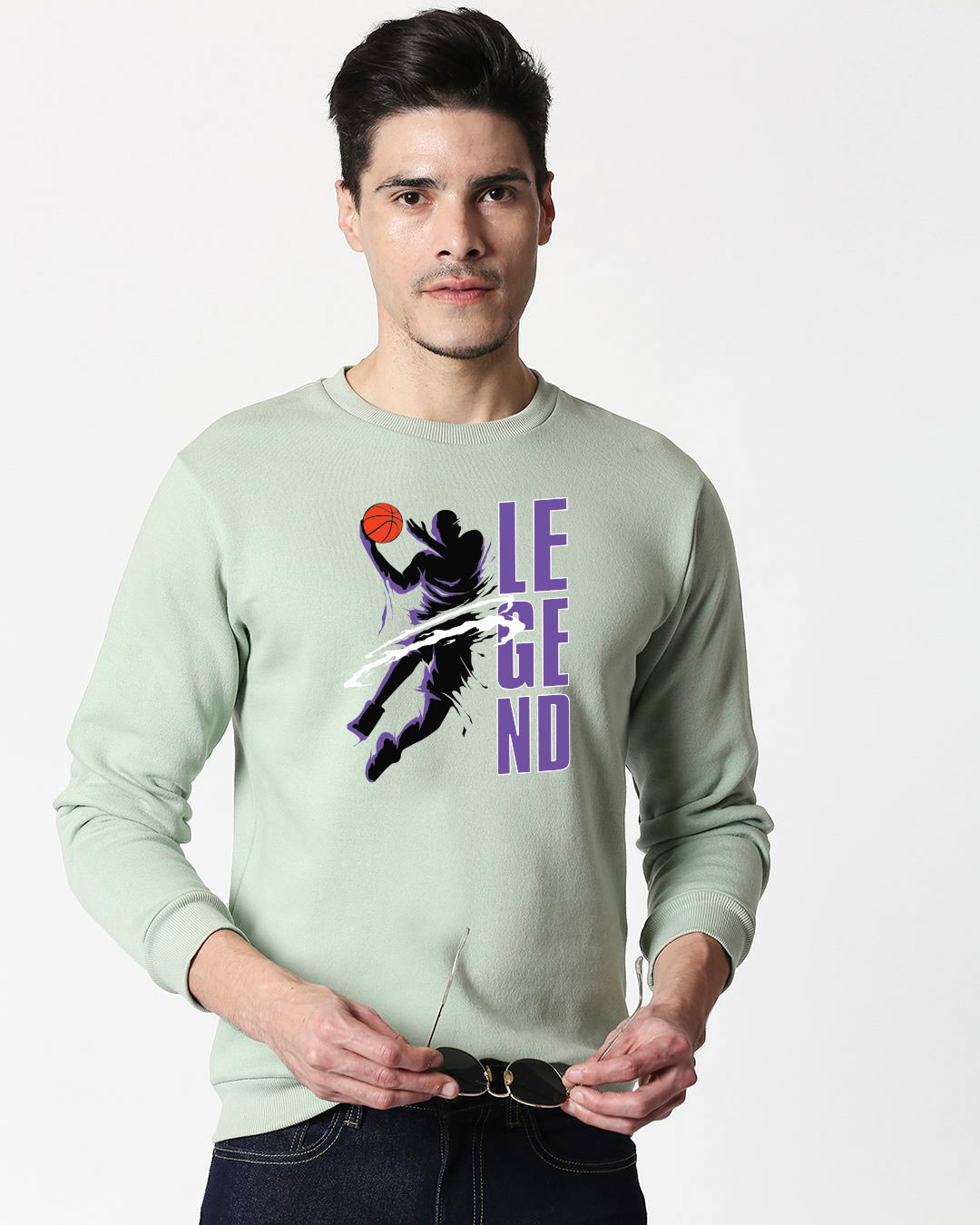 Shop Legend 24 Fleece Sweatshirt Sea Green New-Back