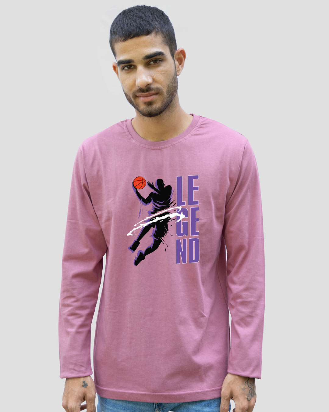 Shop Legend 24 Full Sleeve T-Shirt Frosty Pink-Back