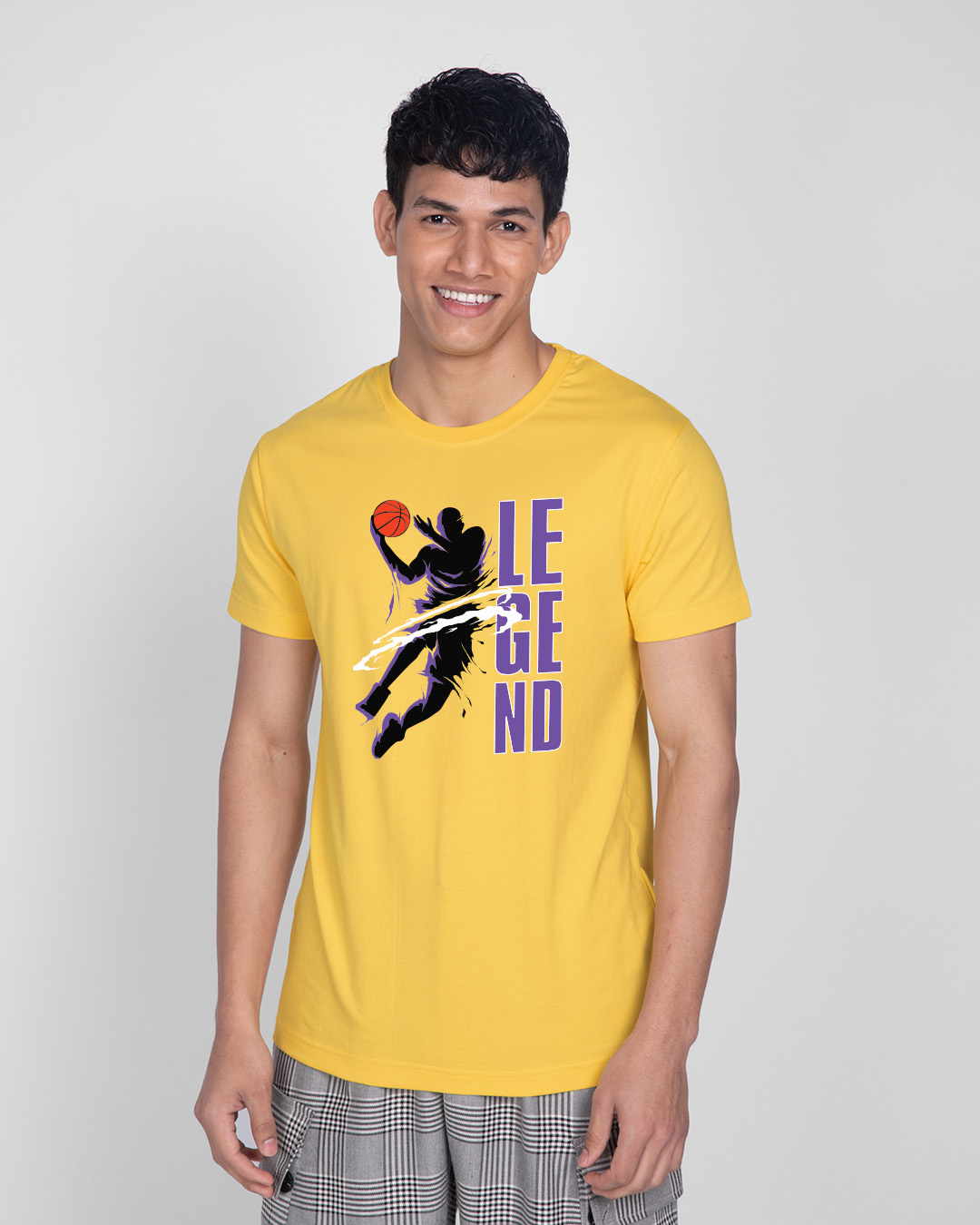 Shop Legend 24 Half Sleeve T-Shirt Happy Yellow-Back