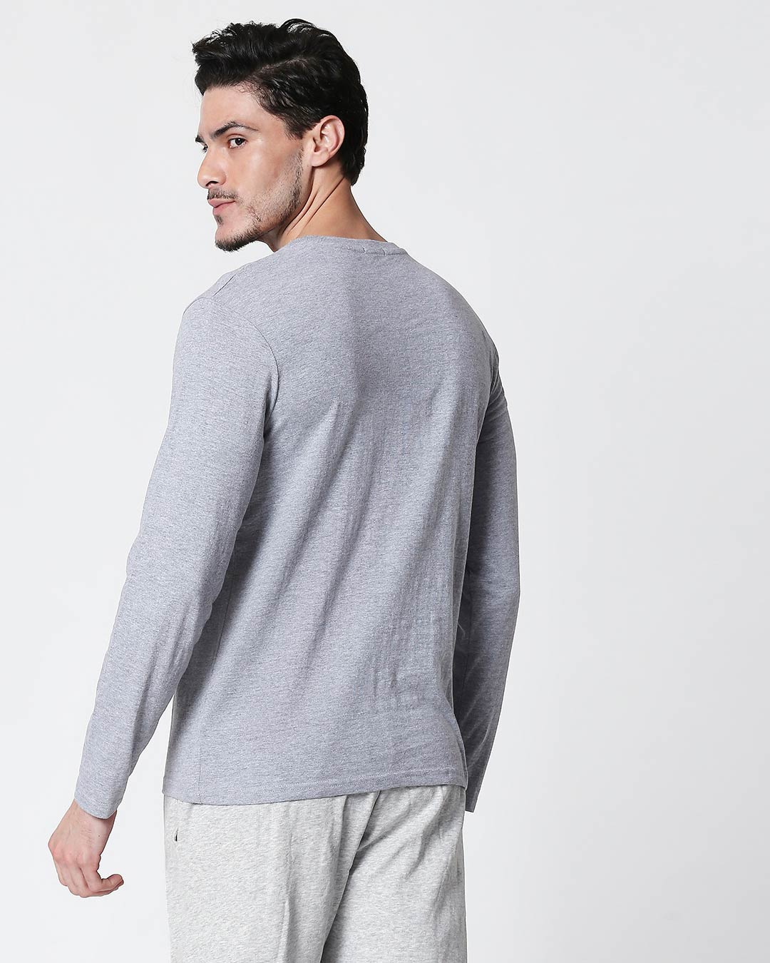 Shop Legend 7 Net Full Sleeve T-Shirt Space Grey-Back