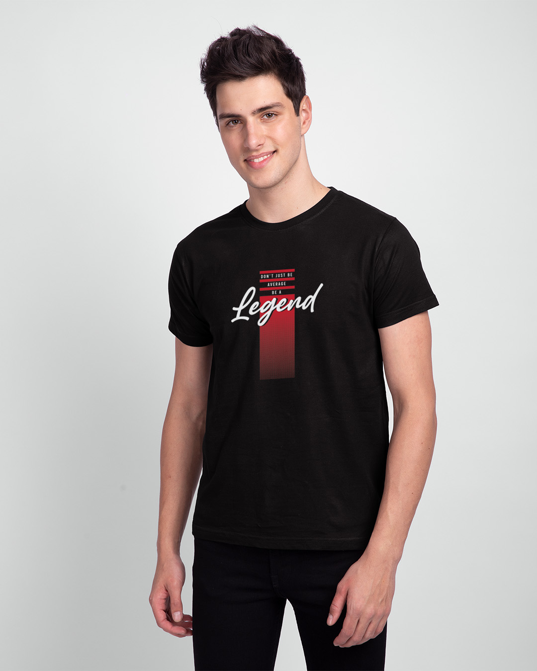 

Legend Panel Half Sleeve T-Shirt Black Men' Printed T-Shirts Bewakoof.com
