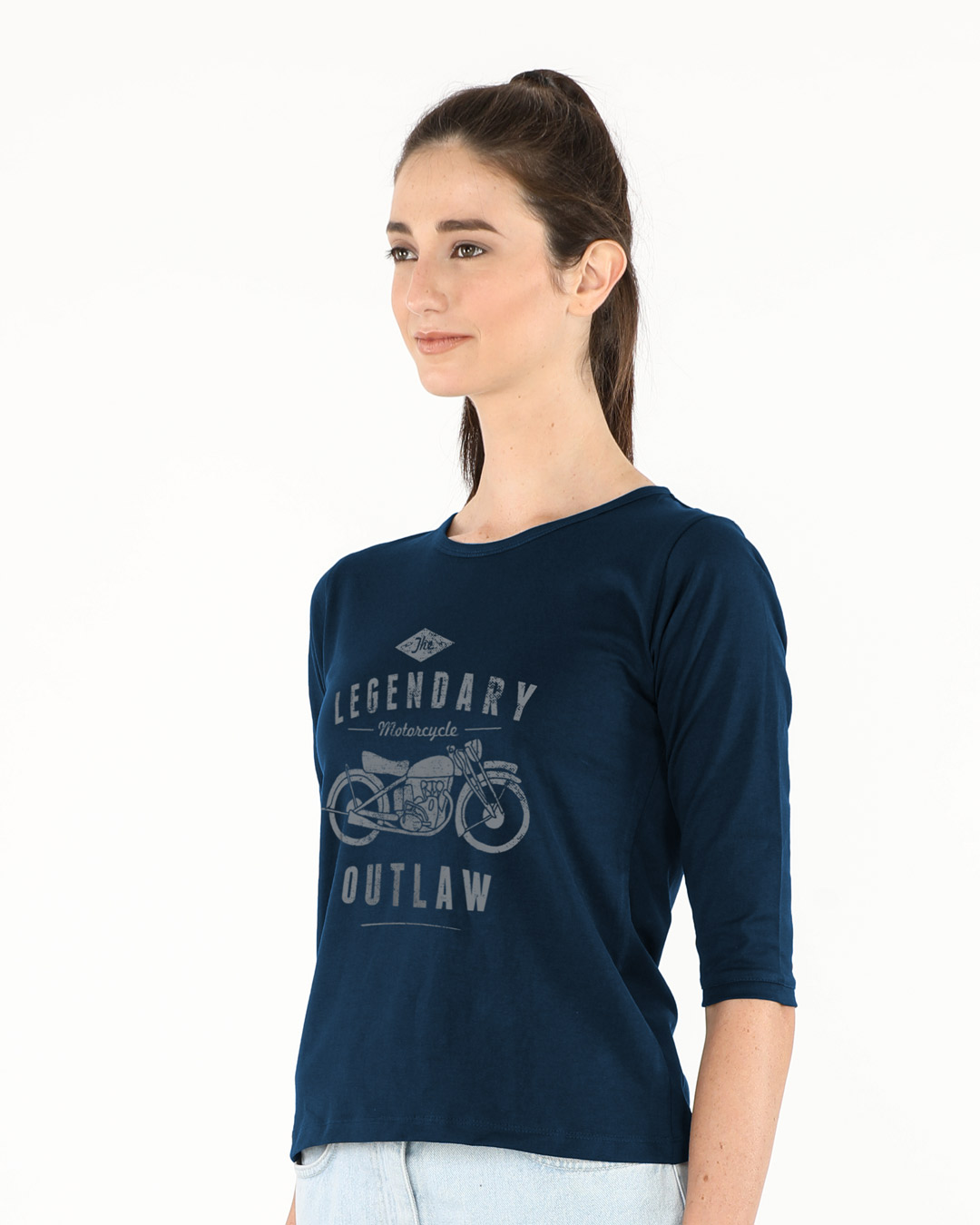 Shop Legendary Outlaw Round Neck 3/4th Sleeve T-Shirt-Back