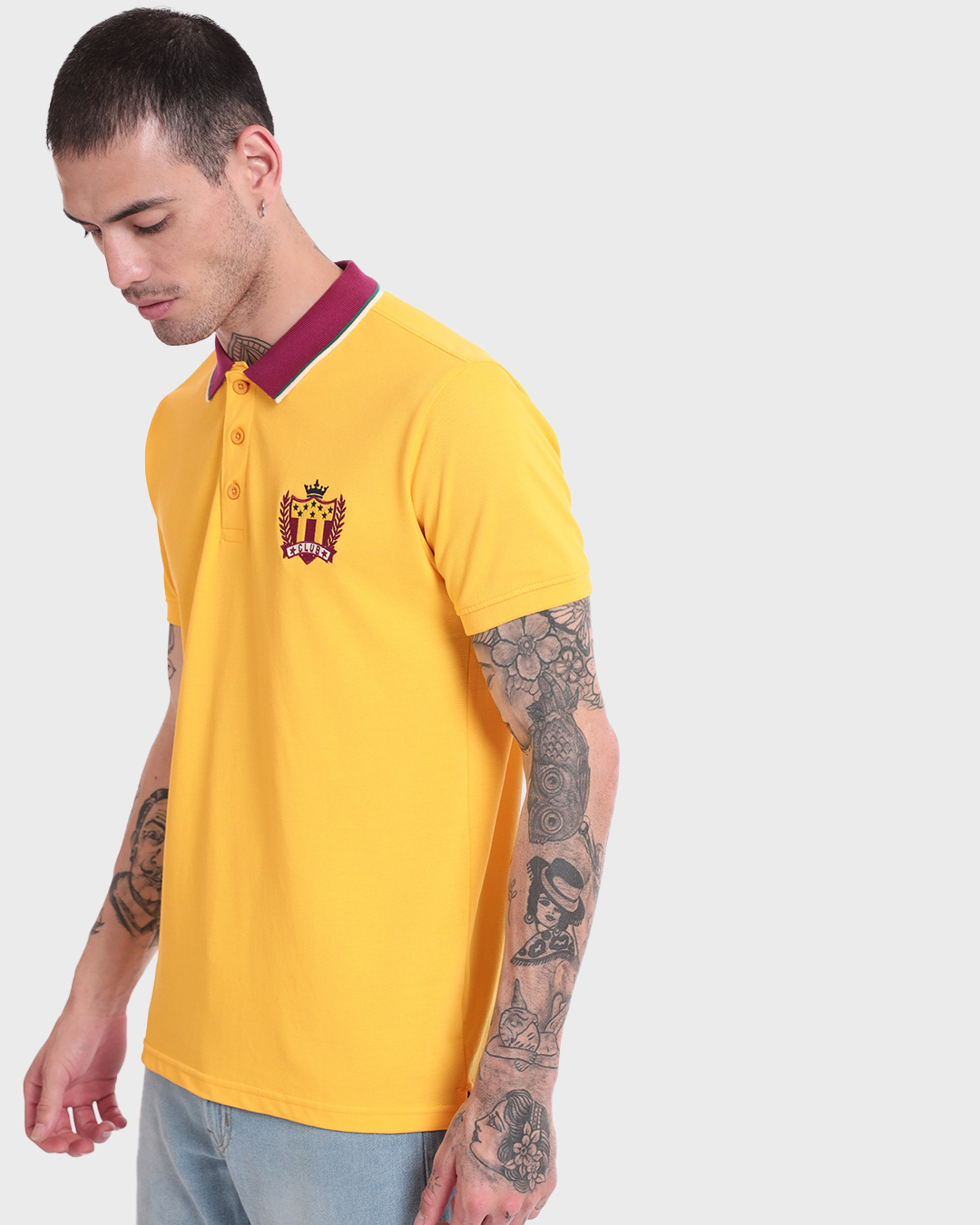 Shop Men's Yellow T-shirt-Back