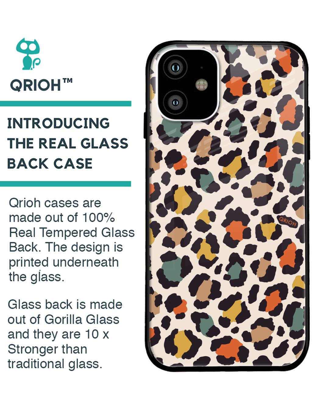 Shop Leopard Printed Premium Glass Cover For iPhone 11 (Impact Resistant, Matte Finish)-Back