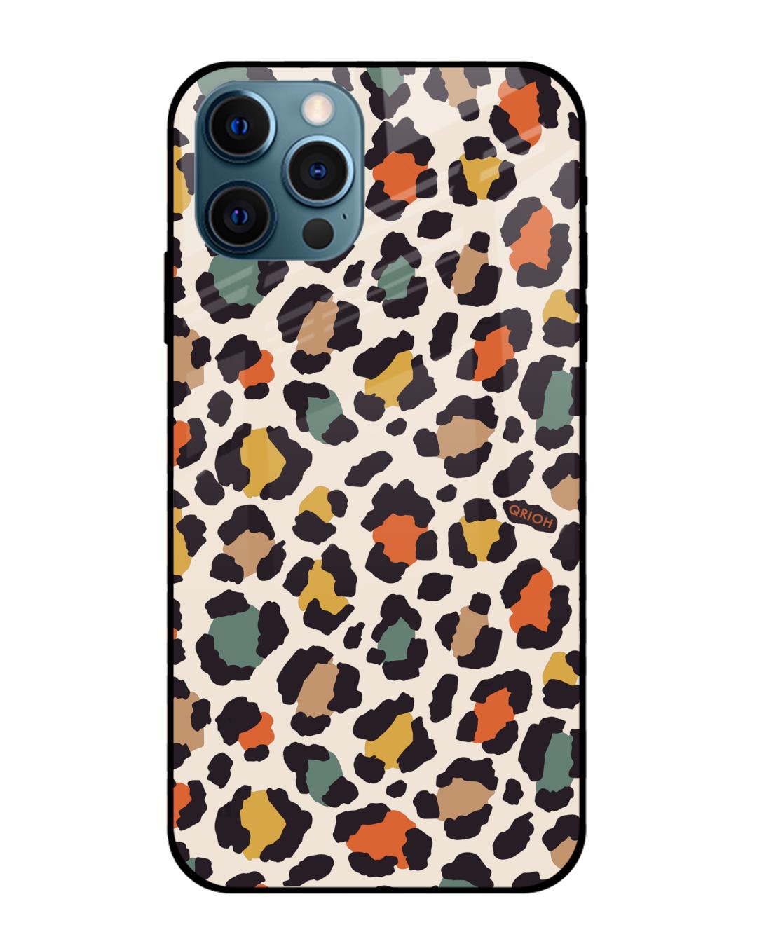 Buy Leopard Printed Premium Glass Cover For IPhone 12 Pro Max Impact buy-leopard-printed-premium-glass-cover-for-iphone-12-pro-max-impact
