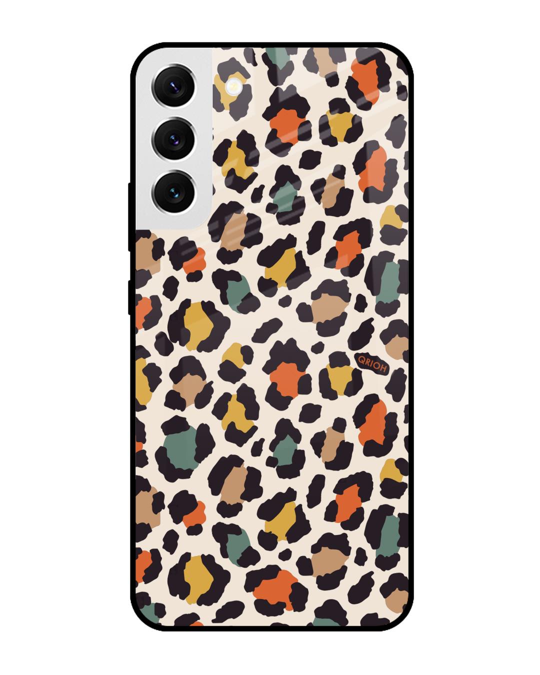 Shop Leopard Printed Premium Glass Cover For  S22 5G(Impact Resistant, Matte Finish)-Back