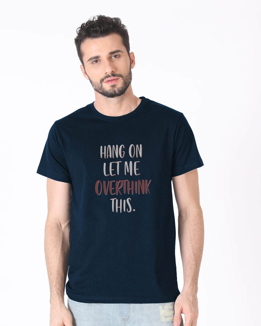 Shop Let Me Overthink Half Sleeve T-Shirt-Back