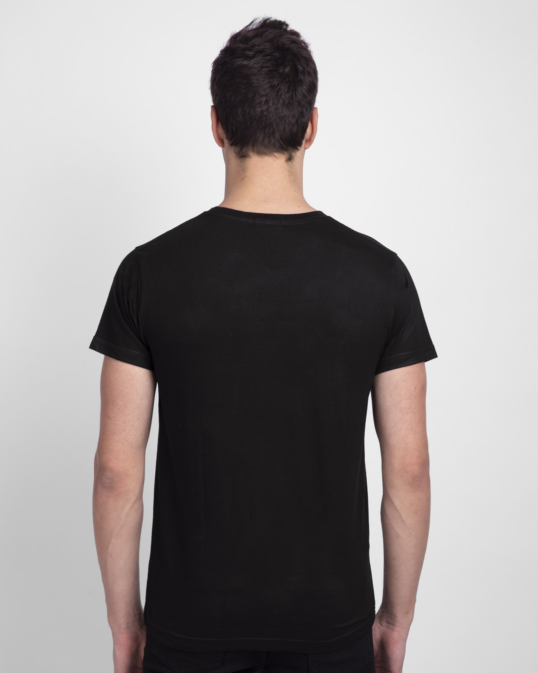 Shop Let's Rock Smiley Half Sleeve T-Shirt Black-Back