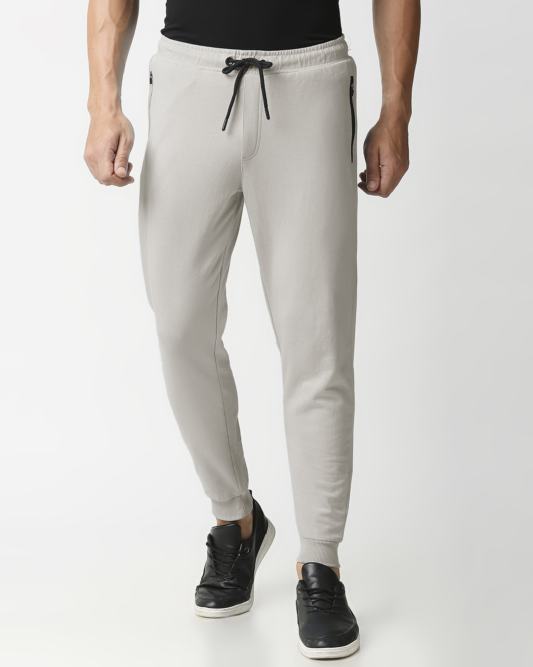 Shop Men's Grey Joggers-Back