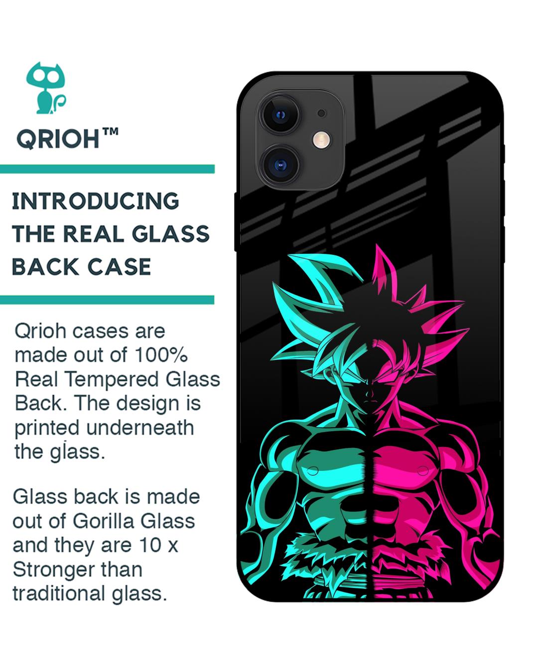 Shop Light On Goku Premium Glass Case for Apple iPhone 12 (Shock Proof,Scratch Resistant)-Back