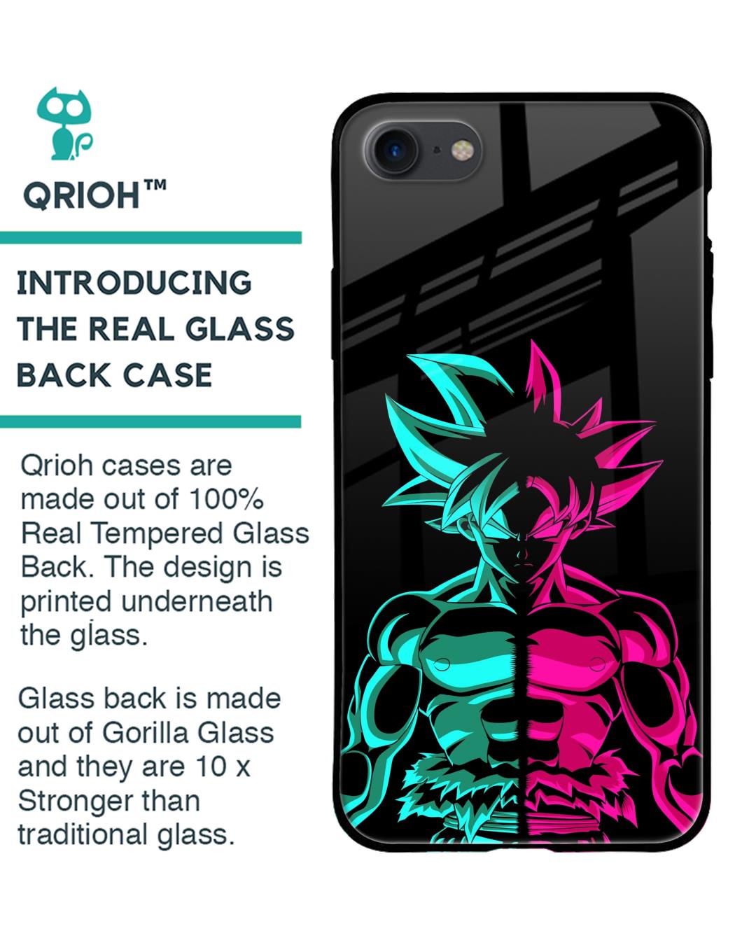 Shop Light On Goku Premium Glass Case for Apple iPhone SE 2020 (Shock Proof,Scratch Resistant)-Back