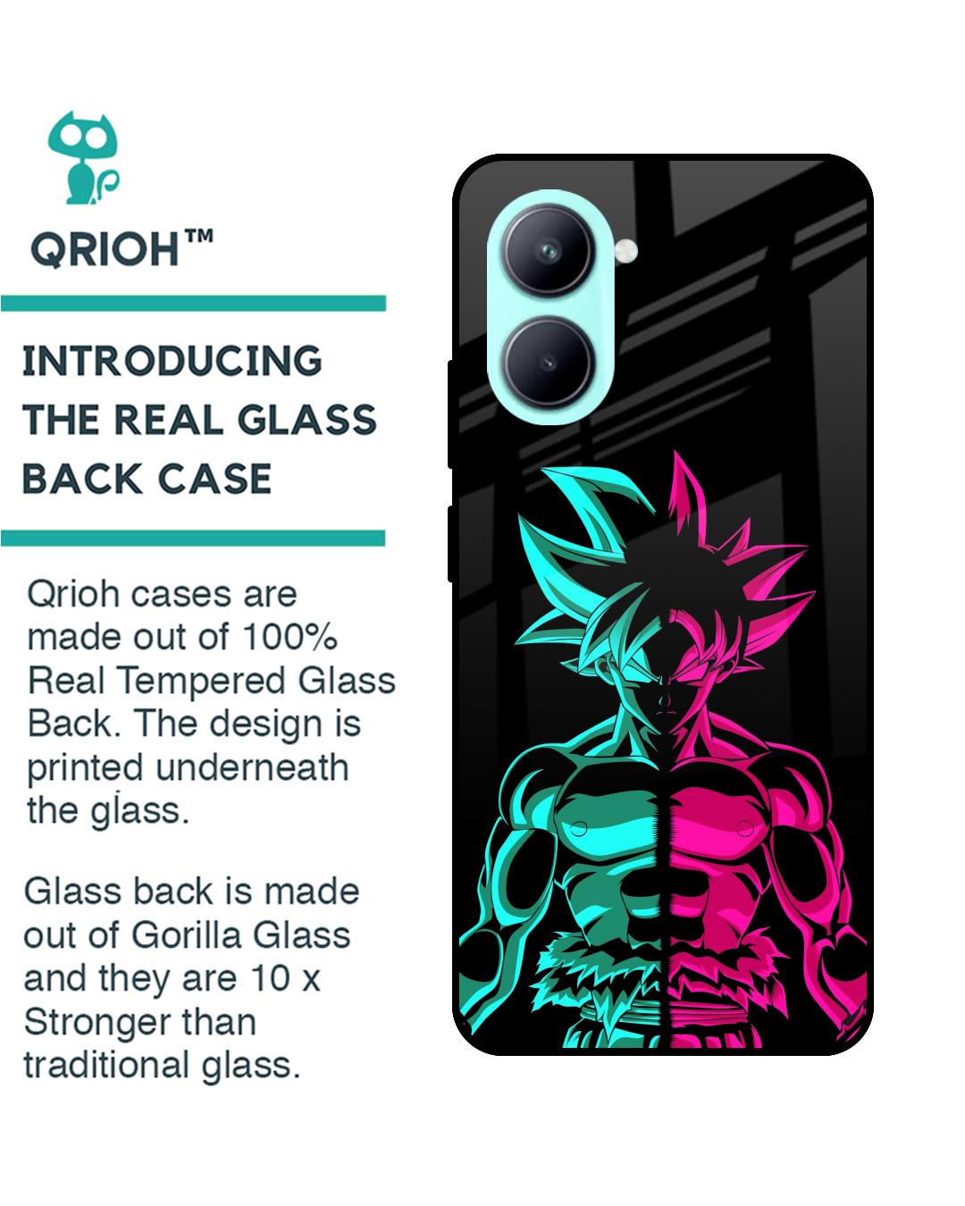 Shop Light On Goku Premium Glass Case for Realme C33(Shock Proof, Scratch Resistant)-Back