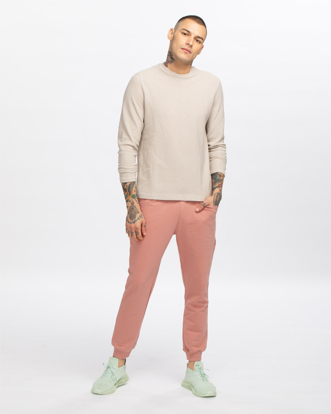 light pink joggers mens