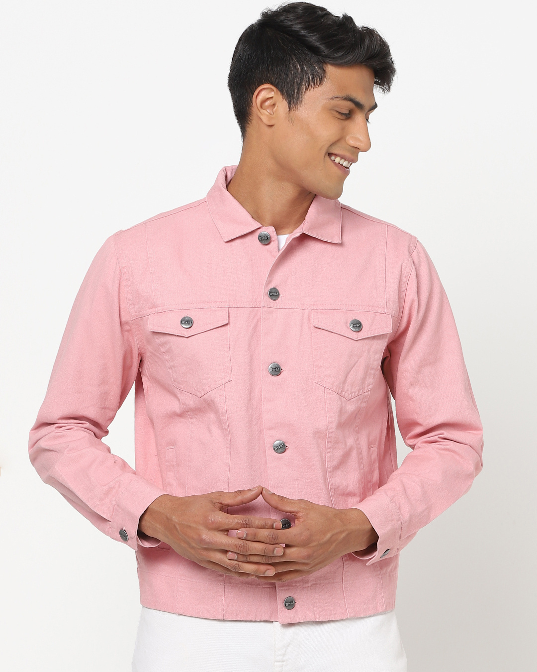 Shop Men's Light Pink Twill Jacket-Back