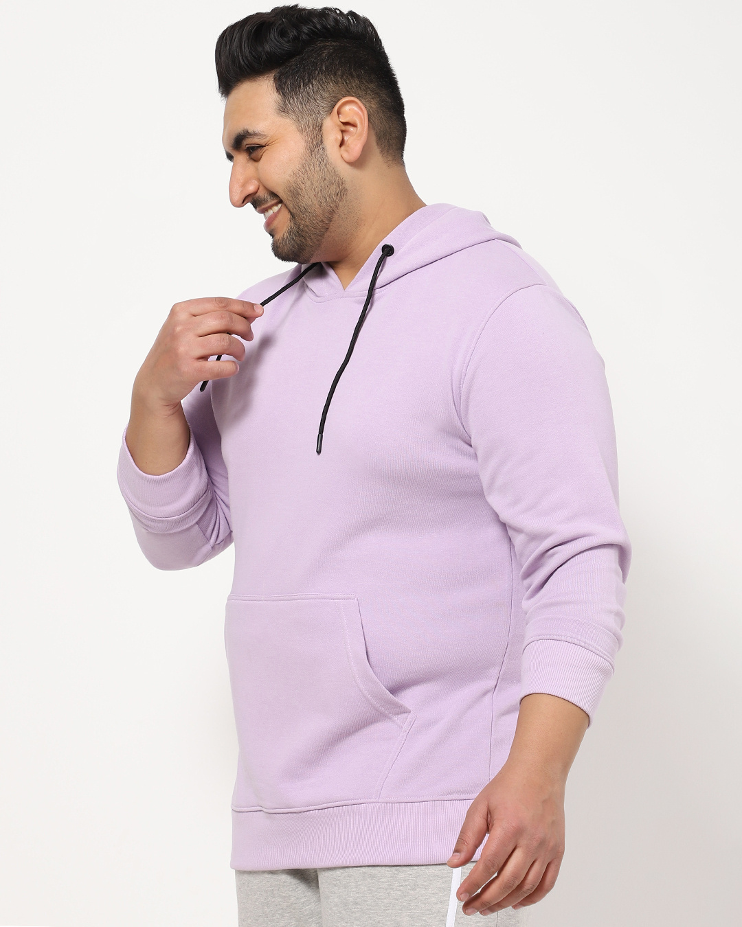 Shop Men's Purple Oversized Plus Size Hoodie-Back