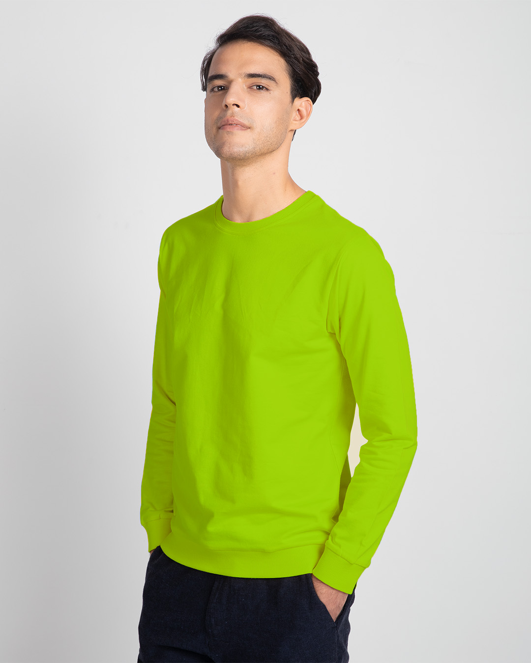 Shop Lime Punch Fleece Sweatshirt-Back