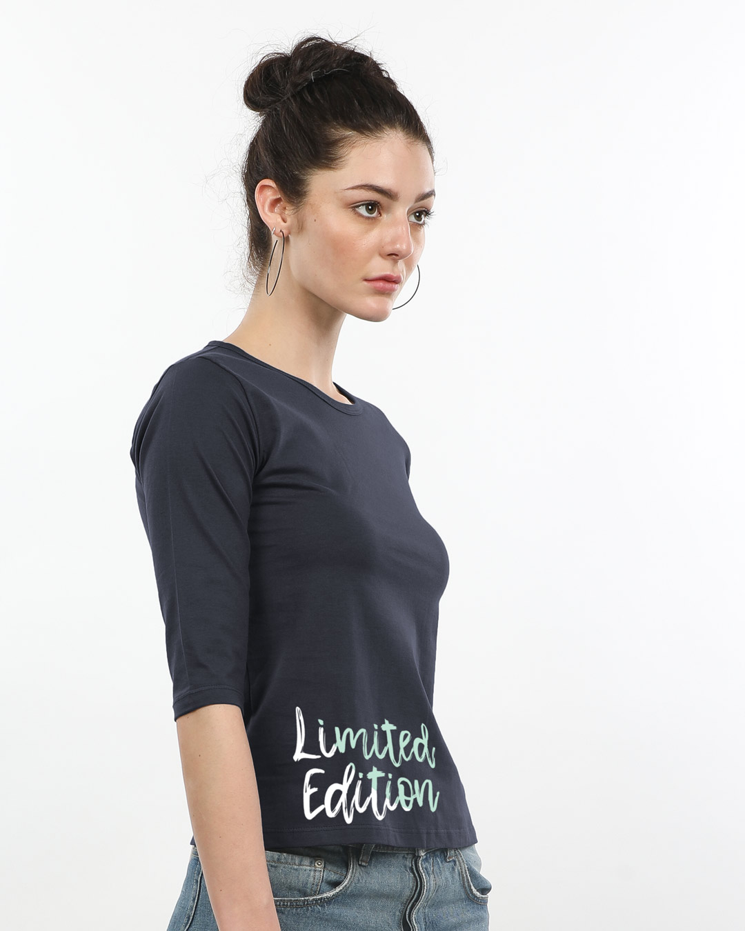 Shop Limited Edition Round Neck 3/4th Sleeve T-Shirt-Back