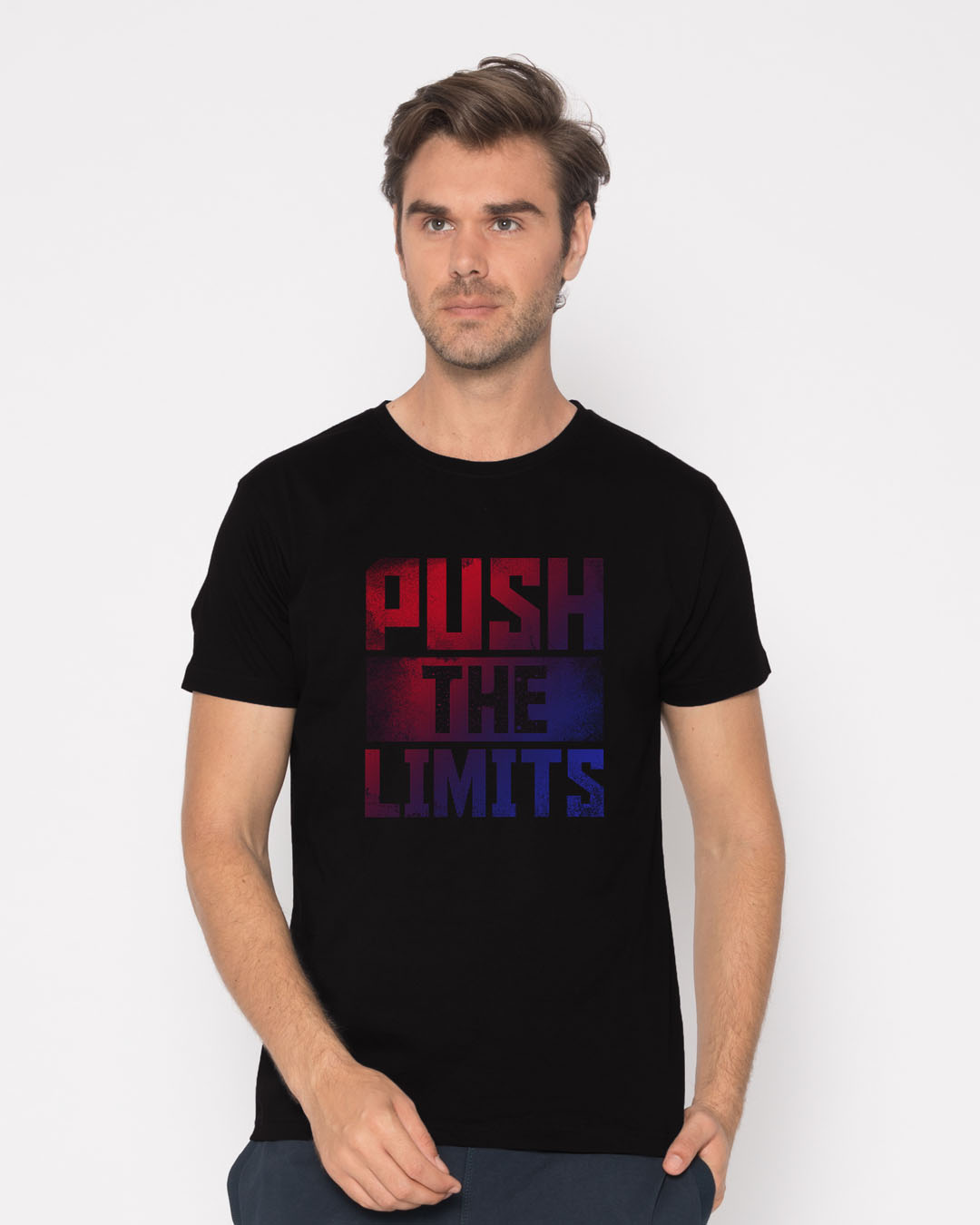 Shop Limits Are Pushed Half Sleeve T-Shirt-Back