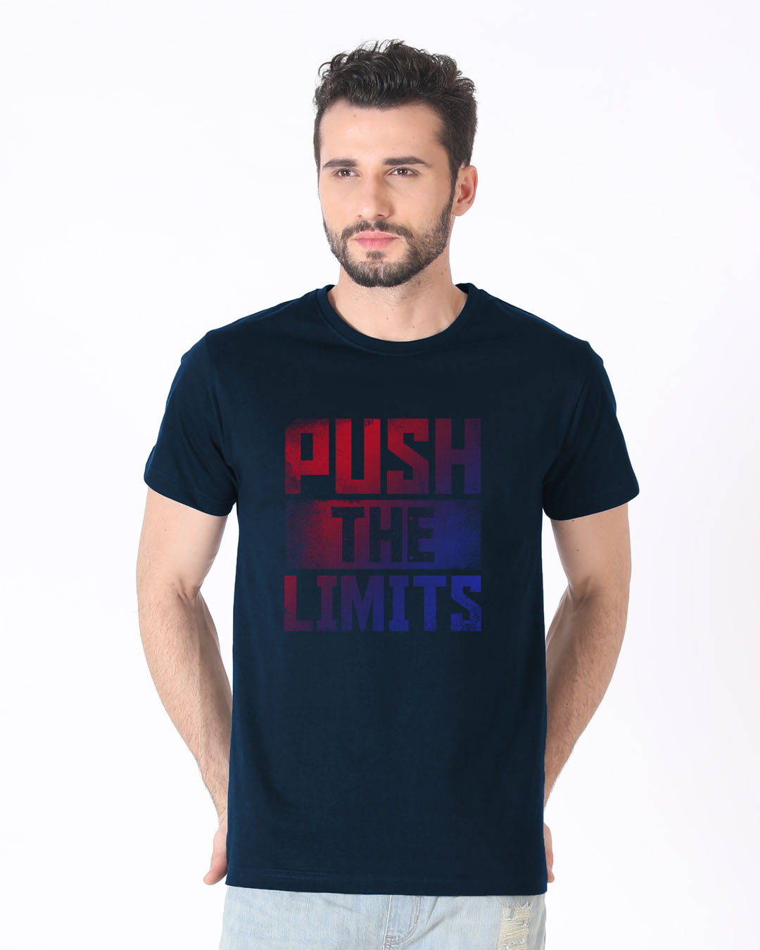 Shop Limits Are Pushed Half Sleeve T-Shirt-Back