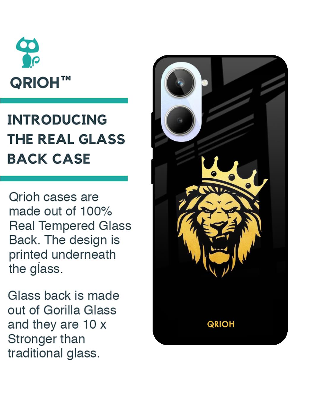 Shop Lion The King Printed Premium Glass Case for Realme 10 5G (Shock Proof,Scratch Resistant)-Back