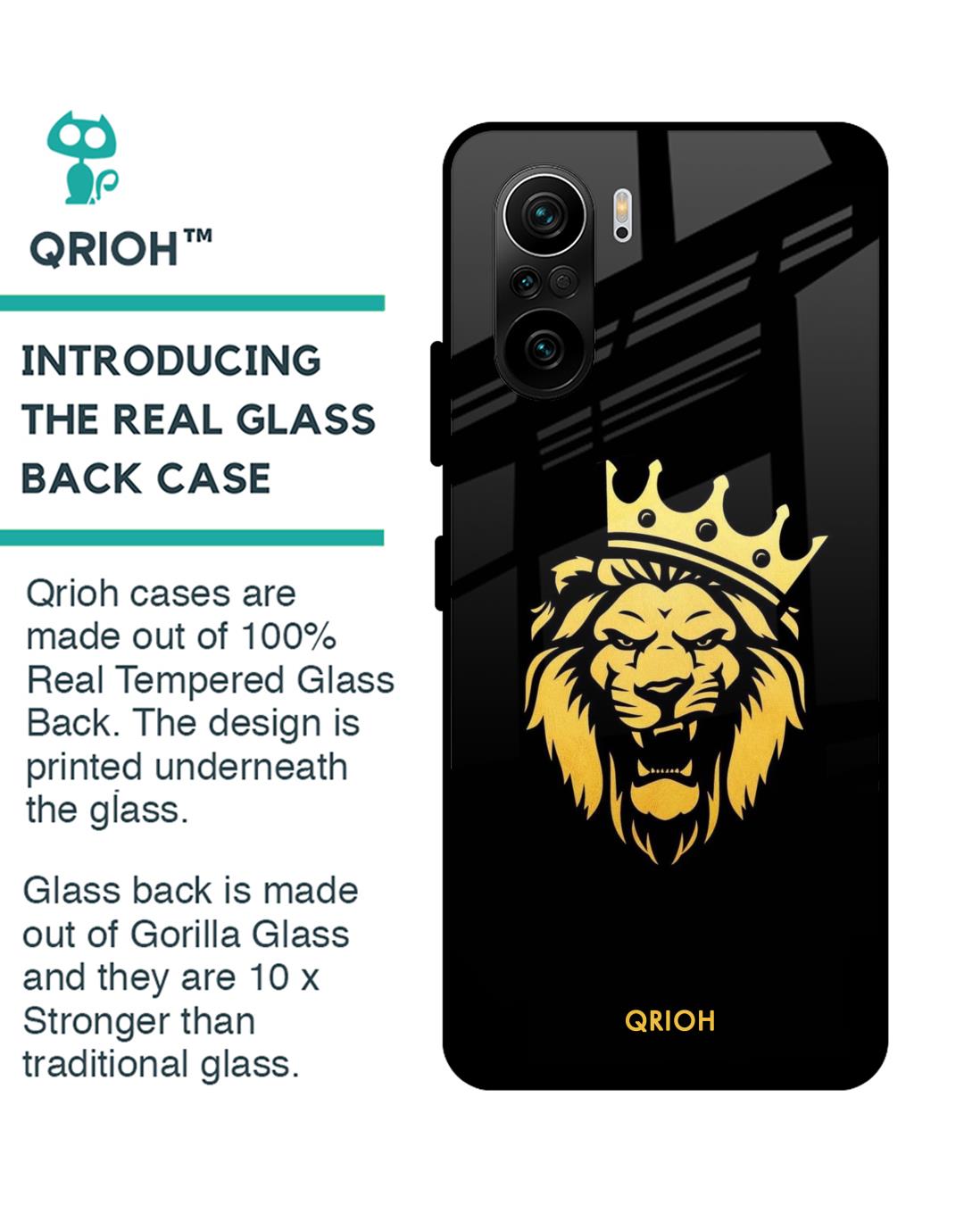 Shop Lion The King Printed Premium Glass Cover For Mi 11X Pro (Impact Resistant, Matte Finish)-Back